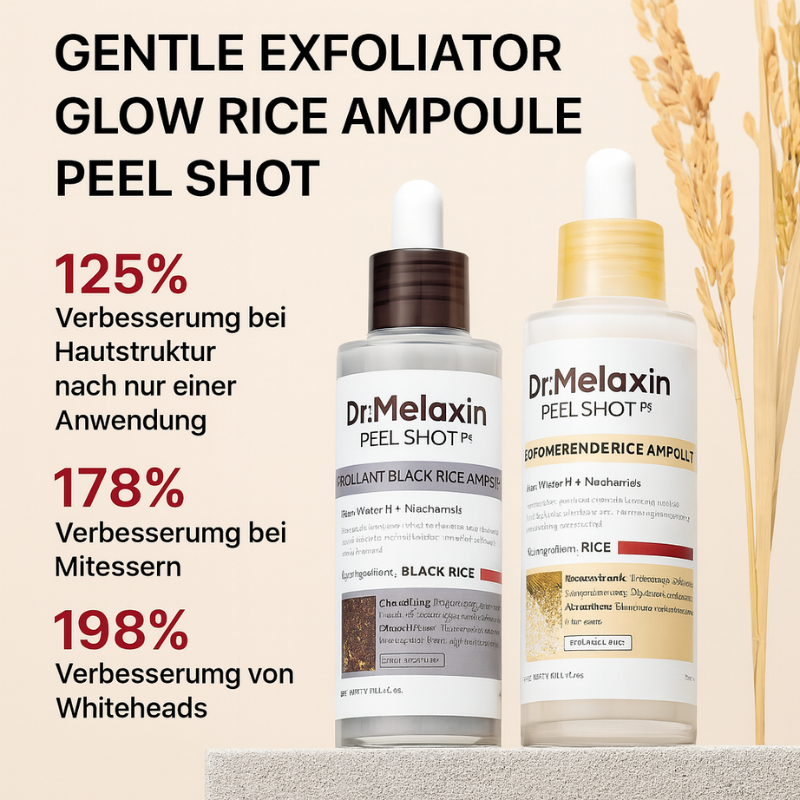 Dr. Melaxin – Rice Peel Shot Duo | Glow & Hautstruktur