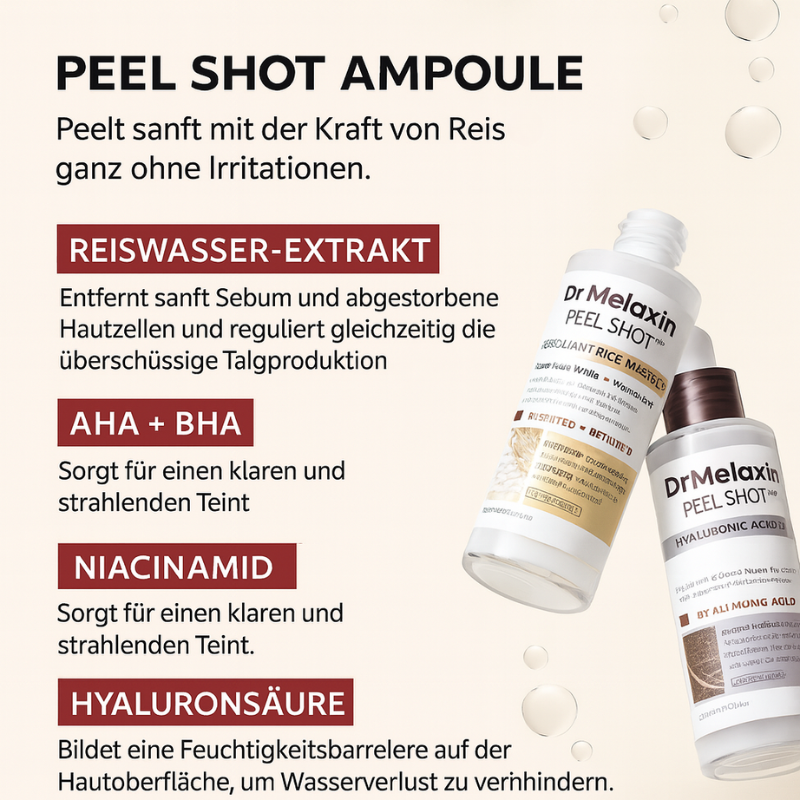 Dr. Melaxin – Rice Peel Shot Duo | Glow & Hautstruktur